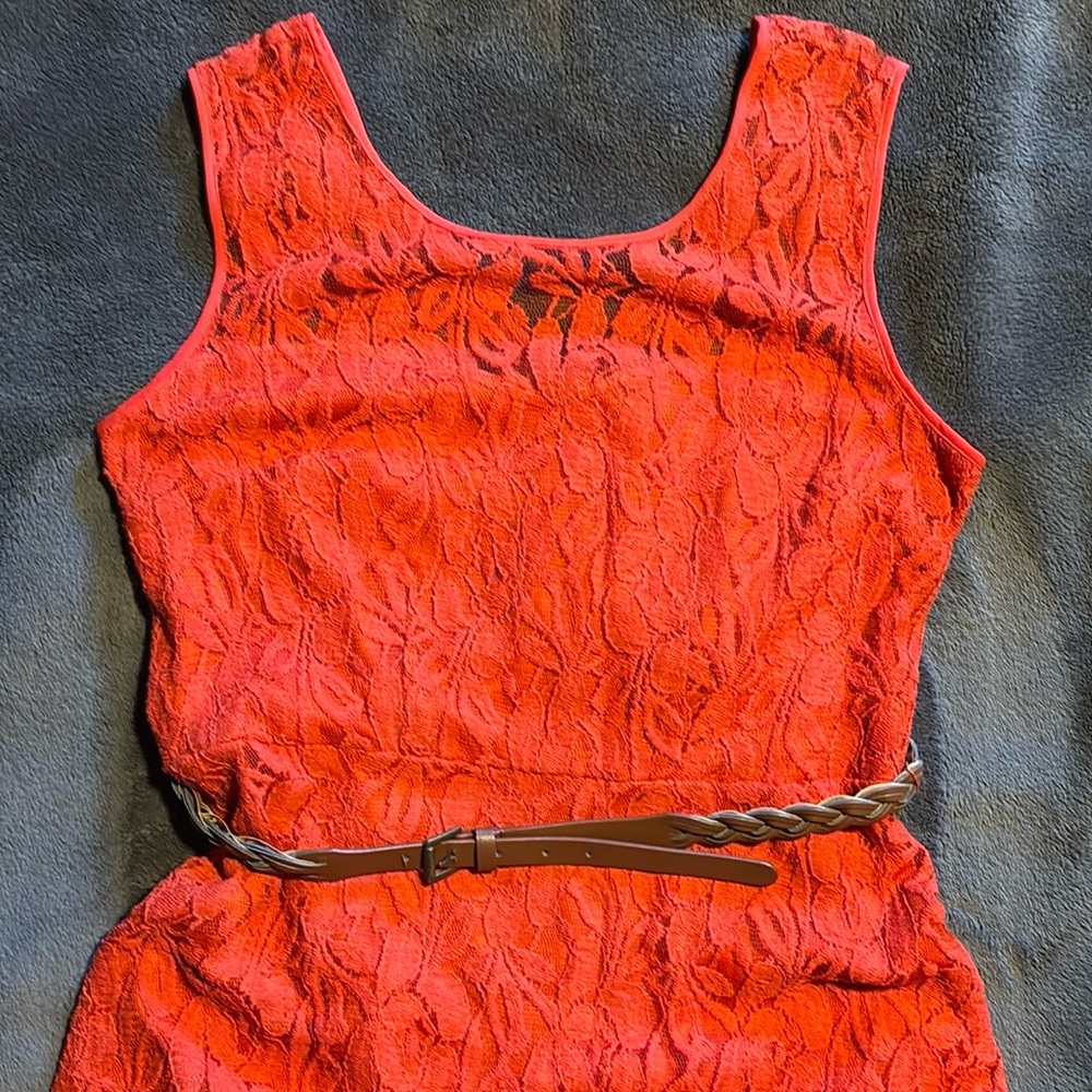 Red/Orange Lace Dress.